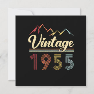 Invitation Vintage 1955 66e anniversaire Retro 66 ans