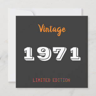 Invitation Vintage 1971 édition limitée 50e anniversaire Cade