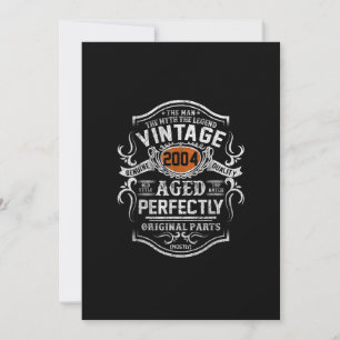 Invitation Vintage 2004 19e anniversaire Cadeau Hommes Femmes