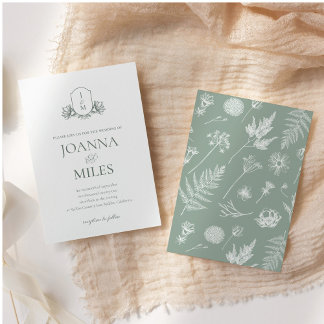 Invitation vintage à l'échelle du monogramme