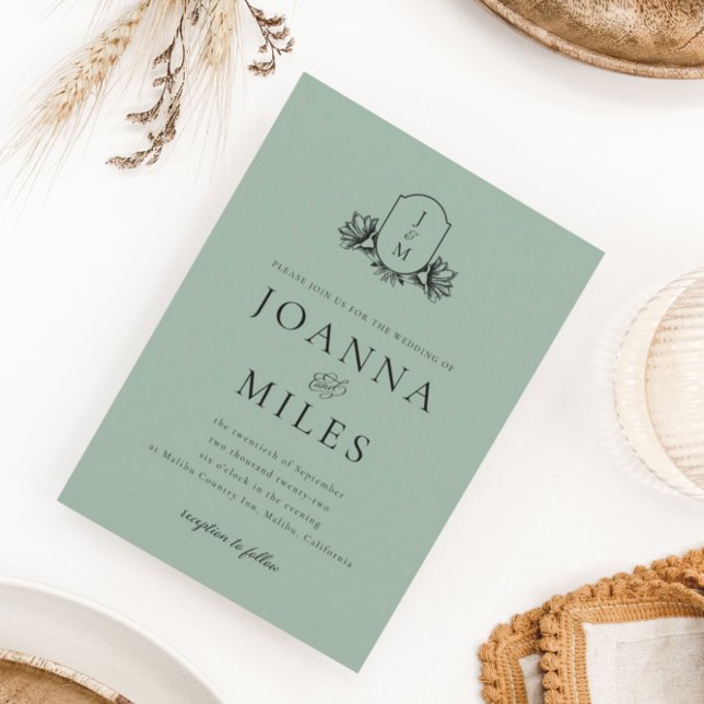 Invitation vintage à l'échelle du monogramme (Créateur téléchargé)