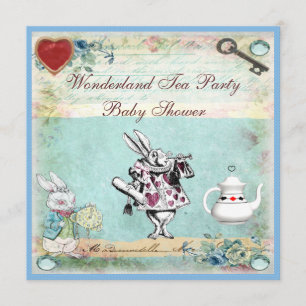 Invitation Vintage Alice au Pays des merveilles Tea Party au 