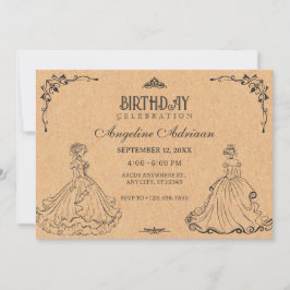 Invitation Vintage anniversaire de princesse