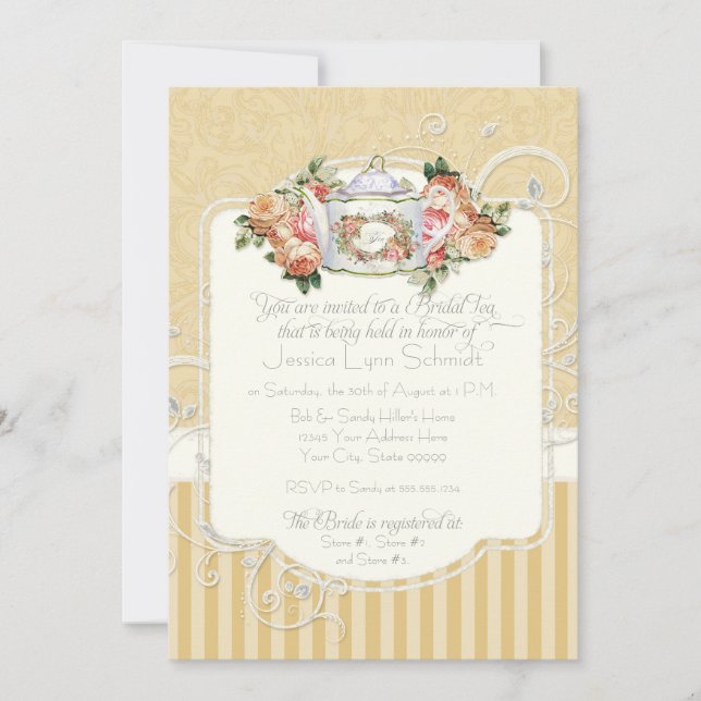 Invitation Vintage Antique Roses (Devant)