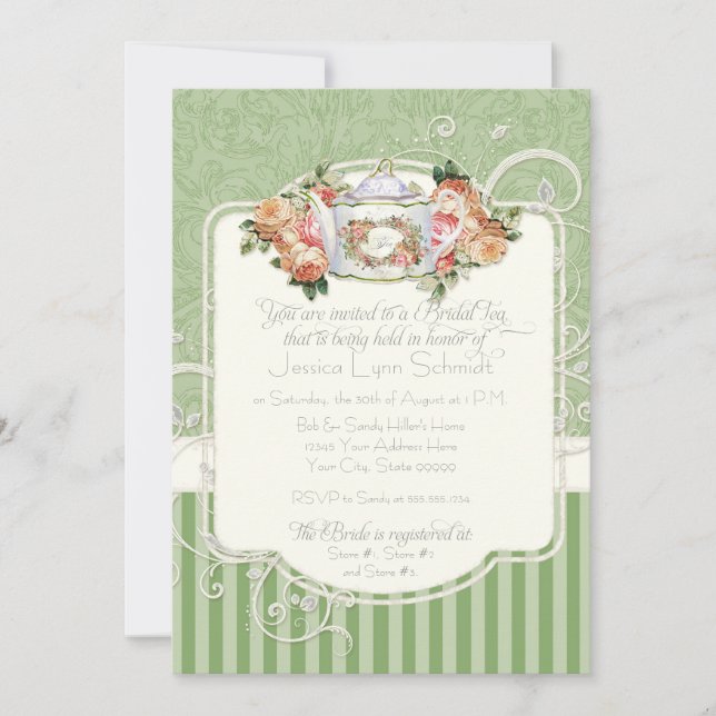 Invitation Vintage Antique Roses (Devant)