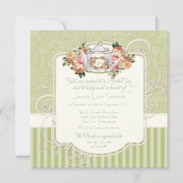 Invitation Vintage Antique Roses (Devant)