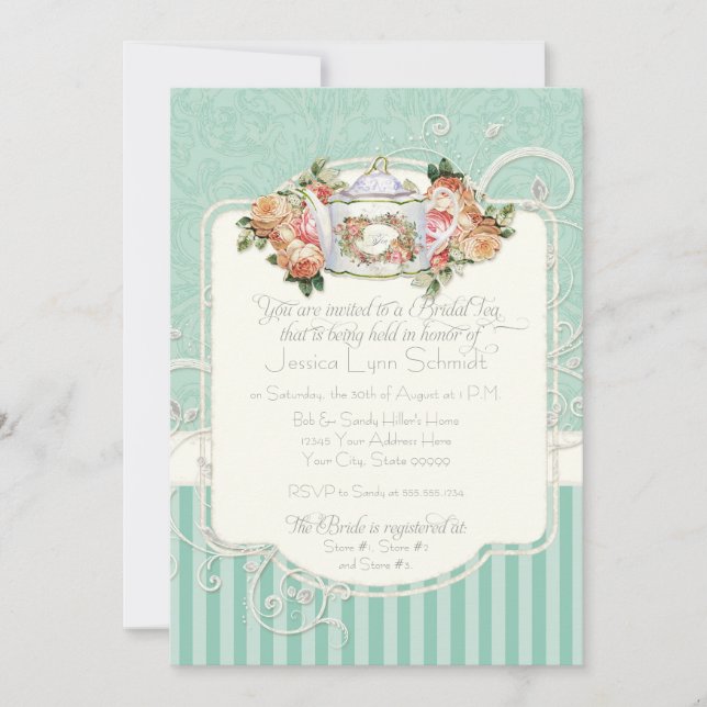 Invitation Vintage Antique Roses (Devant)