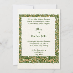 Invitation Vintage Art Nouveau Sirène Mariage frontalier