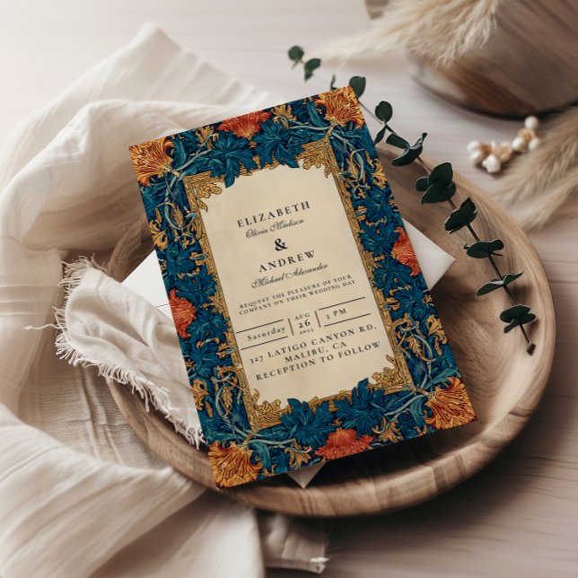 Invitation Vintage Baroque Floral Wedding (Créateur téléchargé)
