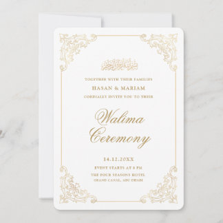 Invitation Vintage Baroque Stylish Script Walima Ceremony