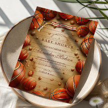 Vintage Basketball Sports Baby Shower
