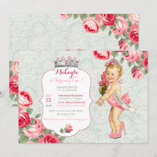 Invitation Vintage Bébé Little Miss Concours de Beauté Améric