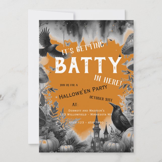 Invitation Vintage Black Crow Hallowe'en Party   (Devant)