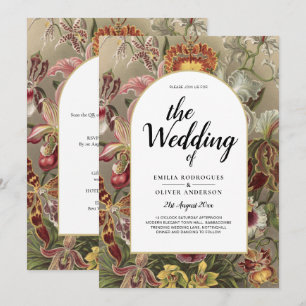 Invitation Vintage Botanique Bourgogne Mariage Floral Invitat