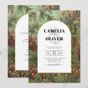 Invitation Vintage Botanique Green Terracotta Mariage