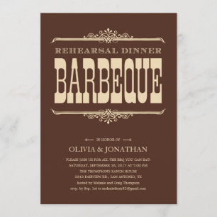 Invitation vintage Brown de dîner de répétition de