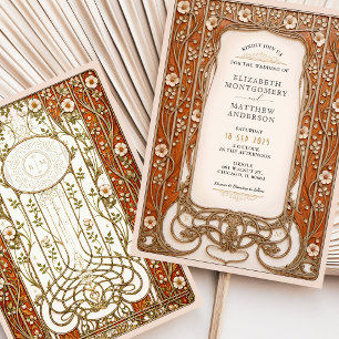 Invitation Vintage Burnt Orange Mariage