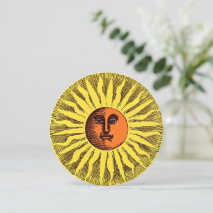 Invitation Vintage Céleste souriant Jardin Soleil BBQ Party