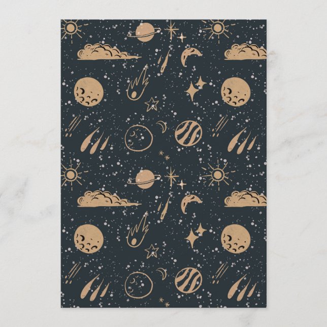 Invitation Vintage Celestial Space Pattern (Devant)