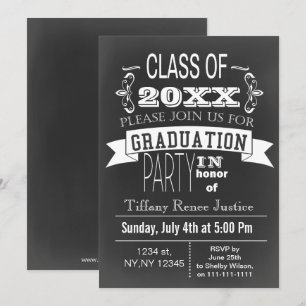 Invitation vintage Chalkboard Graduation Party