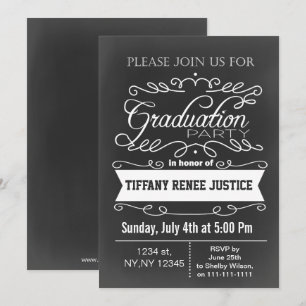 Invitation vintage Chalkboard Graduation Party