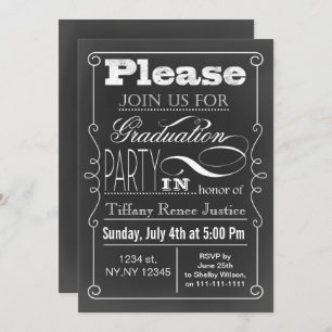 Invitation vintage Chalkboard Graduation Party