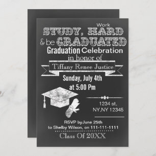 Invitation vintage Chalkboard Graduation Party