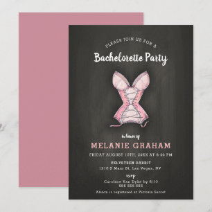 Invitation Vintage Chalkboard Lingerie Bachelorte