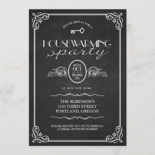 Invitation Vintage Chalkboard New Home House