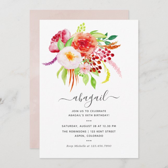 Invitation Vintage charme rustique (Devant / Derrière)