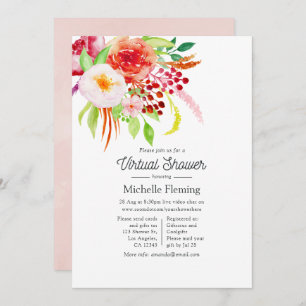 Invitation Vintage charme rustique Douche virtuelle