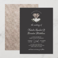 Vintage Cherish Floral Diamond Bouquet Mariage