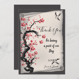 Invitation Vintage Cherry Blossom merci