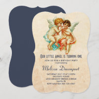 Vintage Cherub Angels Illustration Sweet Anniversa