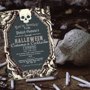 Invitation Vintage Chic Gothique Dark Halloween Costume Party