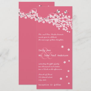 Invitation Vintage chickadee en fleur de cerisier Mariage dam