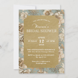 Invitation Vintage Chinoiserie Florale et Fête des mariées d'