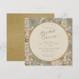 Invitation Vintage Chinoiserie Florale et Fête des mariées d'