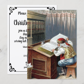 Invitation Vintage Christmas, Saint Nicholas Naughty or Nice 