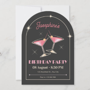 Invitation Vintage Cocktail fête étincelante