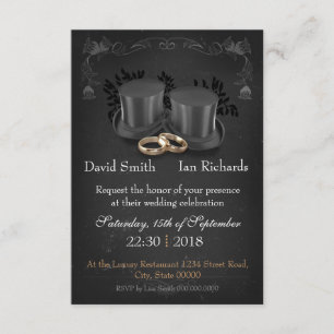 Invitation Vintage Collapsibles haut Hats on chalkboard
