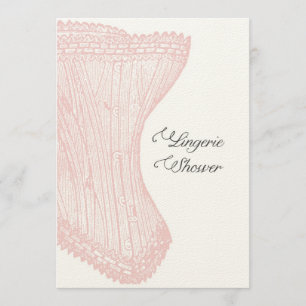 Invitation Vintage Corset Lingerie Littéraire Lingerie Douche