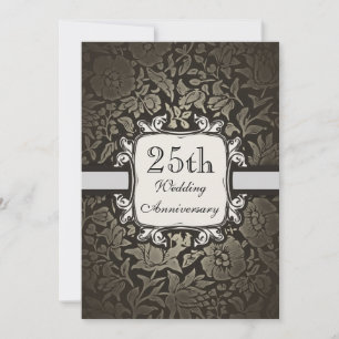 Invitation vintage damas pour les 25 ans de mariag