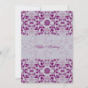 Invitation Vintage Damask Swirls Lace Orchid Mariage Inviter