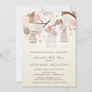 INVITATION vintage DE BABY SHOWER FLORAL