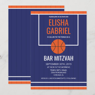 Invitation vintage de Bar Mitzvah de basketball