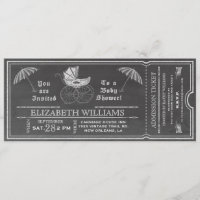 Invitation vintage de billet de baby shower de