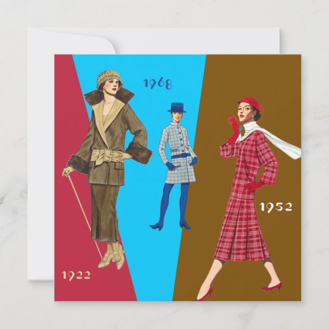 Invitation vintage de défilé de mode (Devant)