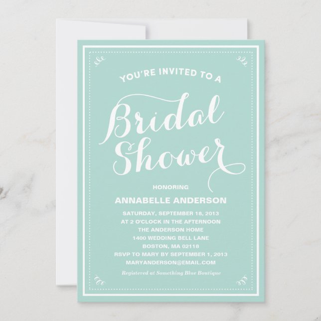 Invitation vintage de douche nuptiale (Devant)