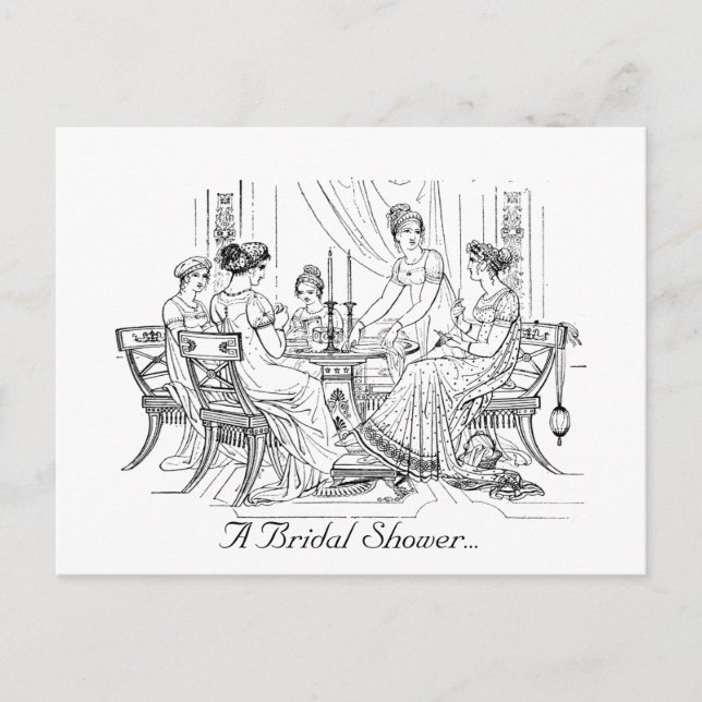 Invitation vintage de douche nuptiale (Devant)